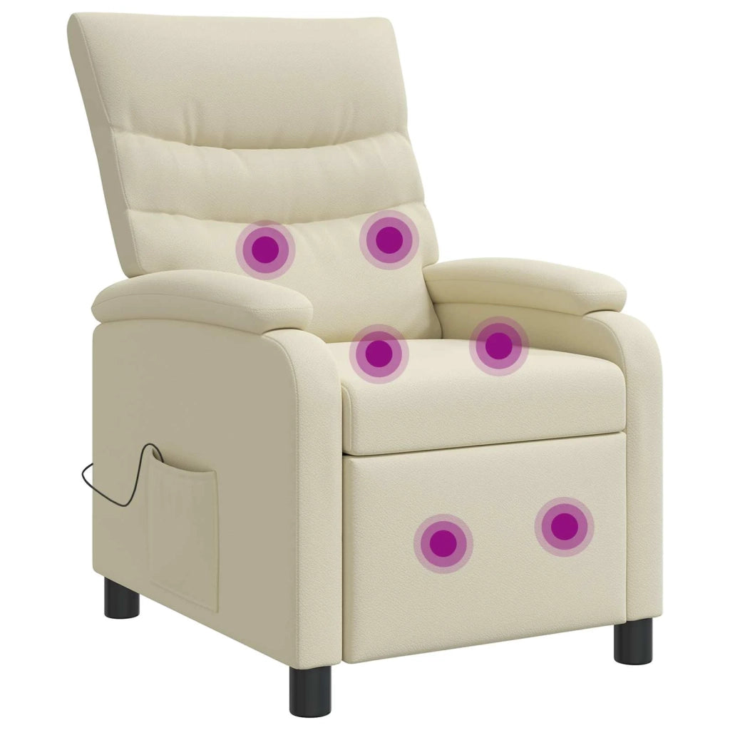 Divano Sedia-Poltrona Massaggiante Crema Similpelle 968271