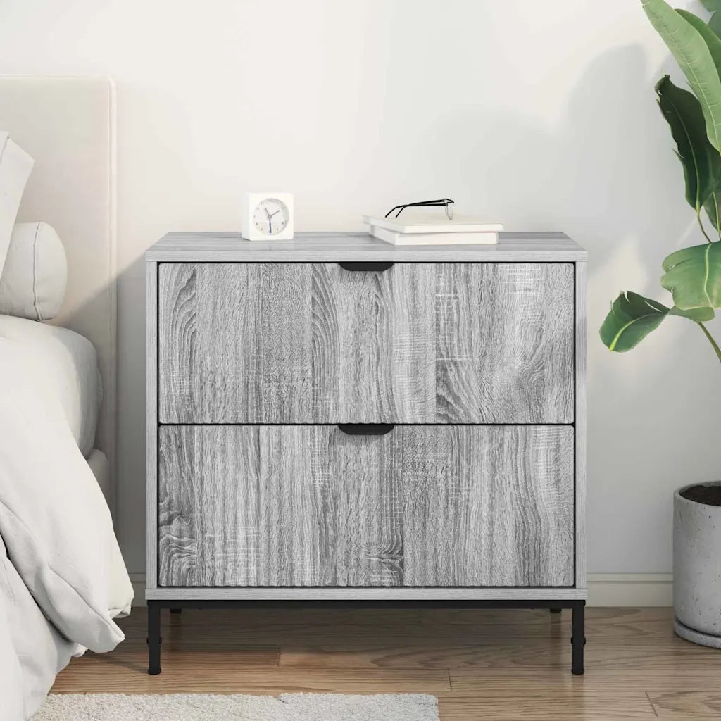 Comodino | Armadio da Notte | Mobiletto da notte Grigio sonoma 63.5 x 36 x 61 cm Legno multistrato