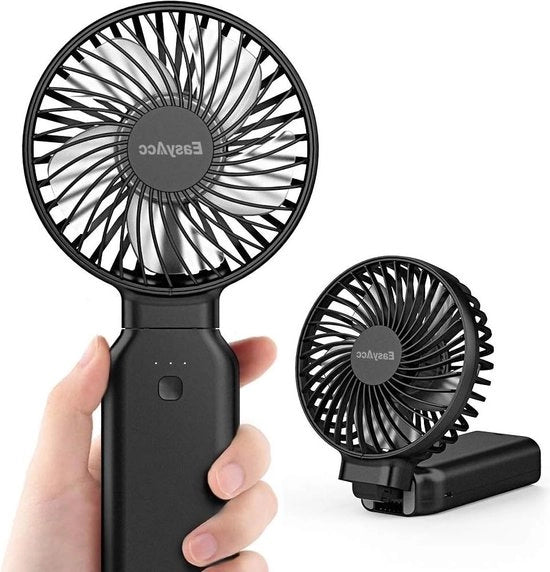 Ventilatore Portatile per Viaggi 9000mAh 53 ore Interruttore di Spegnimento Unico Ricaricabile Borsa Portatile per Ufficio e Viaggi - Nero.