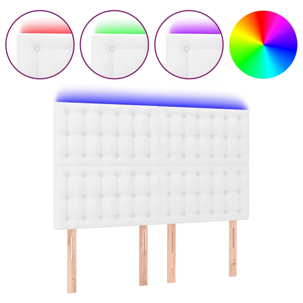 Testiera a LED-Testata con LED Bianco 144x5x118/128 cm in Similpelle 105792