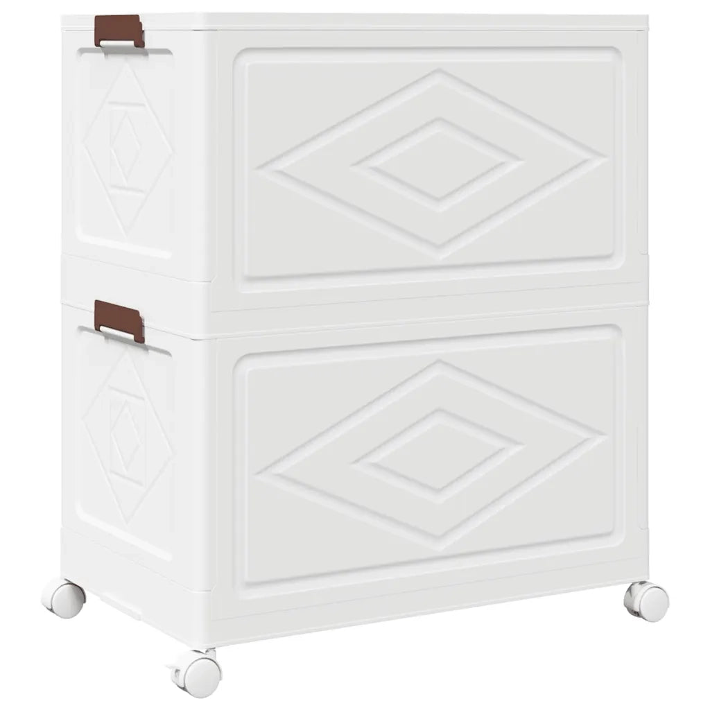Scatola Portaoggetti con Ruote 2 Livelli 75 L 64x40x76 cm 4012368