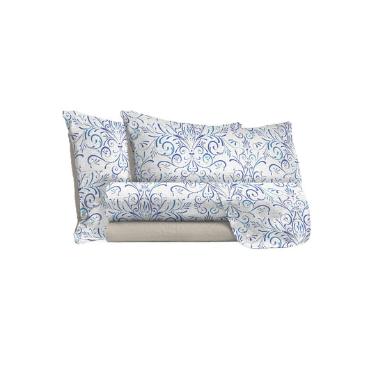 Set Lenzuola Singolo con Stampa Sopra Sotto e Federe Ornato Tex
