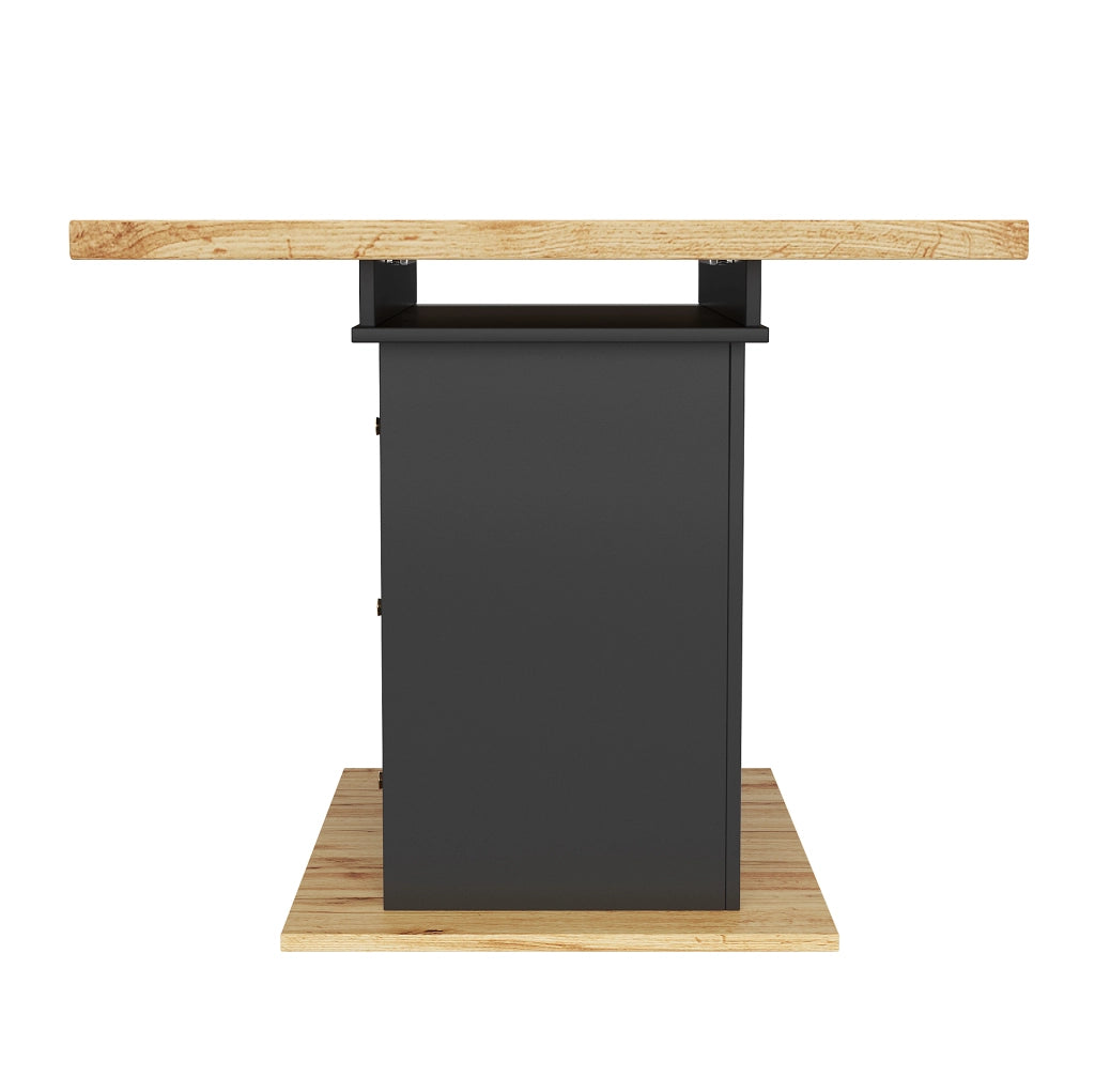 Tavolo da pranzo allungabile 110-140x80x75 cm; MDF e metallo; colore legno naturale