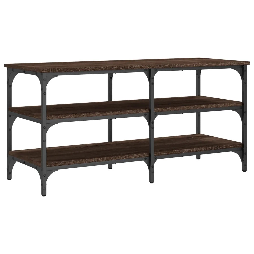 Panca Porta Scarpe-Sgabello-Panca Scarpiera Rovere Marrone 100x38,5x49 Legno Multistrato