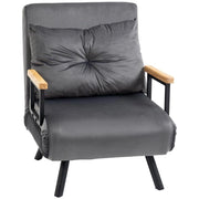 POLTRONA LETTO 3 IN 1 CON SCHIENALE RECLINABILE IN 5 POSIZIONI E CUSCINO 63X73X81 CM GRIGIO SCURO