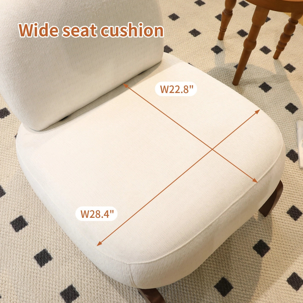 Poltrona Velluto Soggiorno ¨C MINIMAL ¨C Braccioli Assenti, Cuscino Morbido, Gambe in Legno