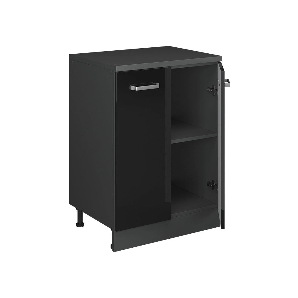 Mobile per mansarda Rion Nero lucido/Antracite 60 x 83.8 cm senza inclinazione con 2 ante Vicco