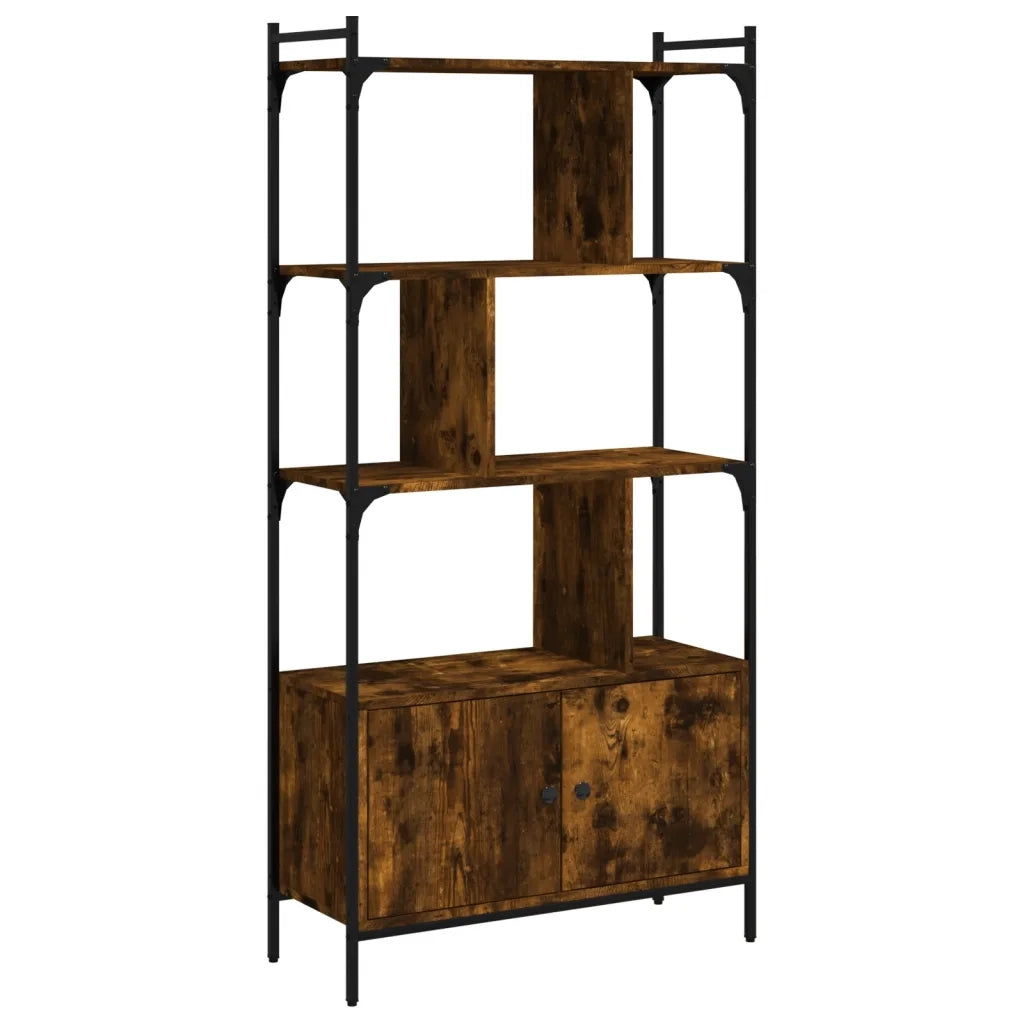 Libreria con Ante Rovere Fumo 76,5x30x154,5cm Legno Multistrato 833350