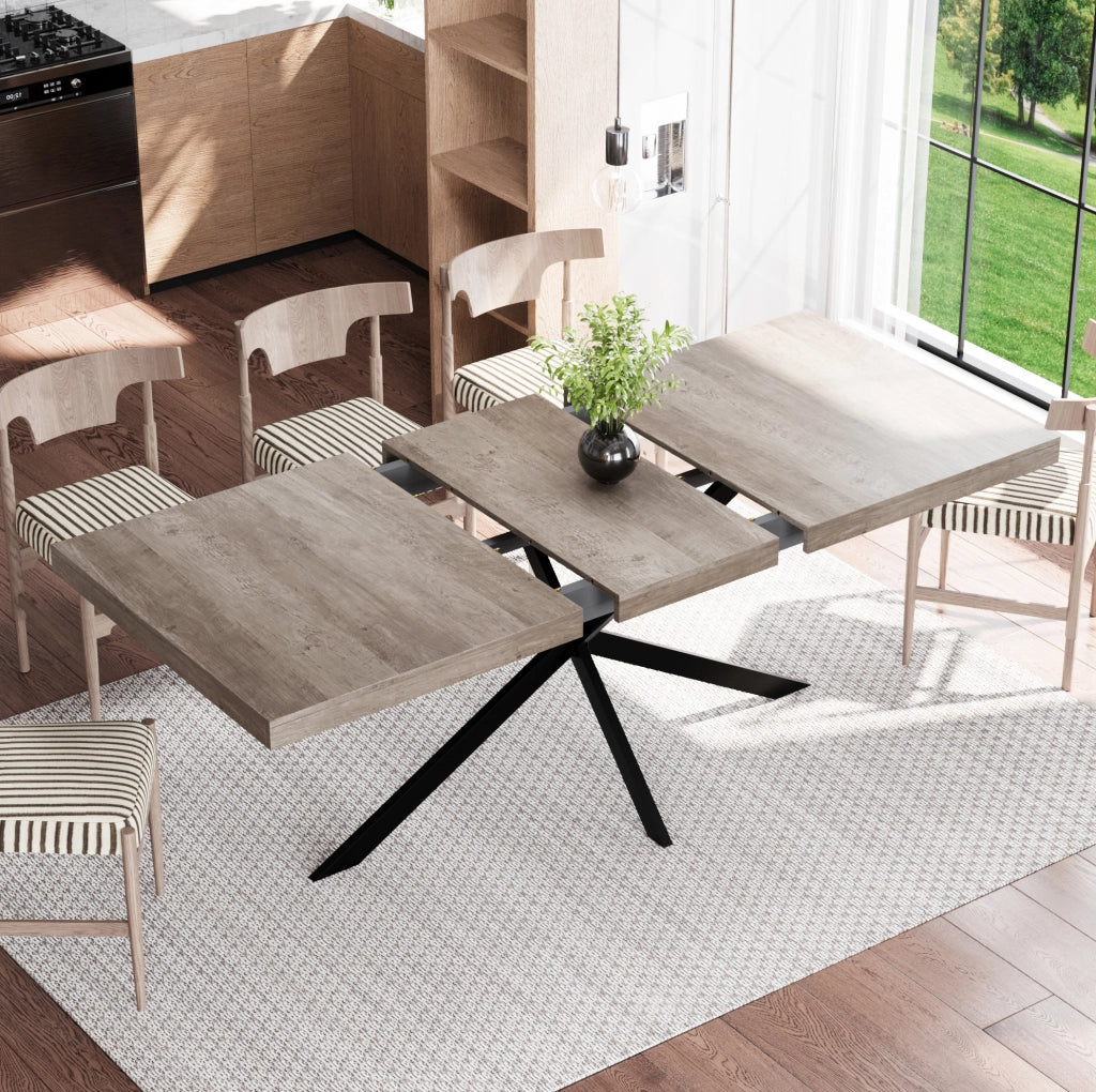 Tavolo allungabile 140-180 cm con vano contenitore grigio