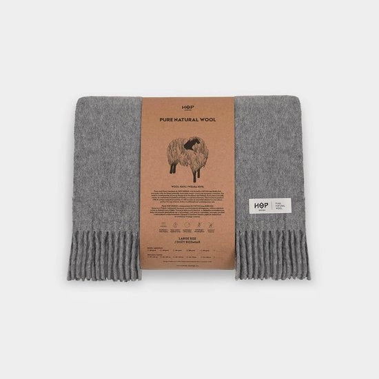 Duvetta calda - stile bohemien accogliente - 1 pezzo - grigio - 100% lana di capra - 155 x 205 cm