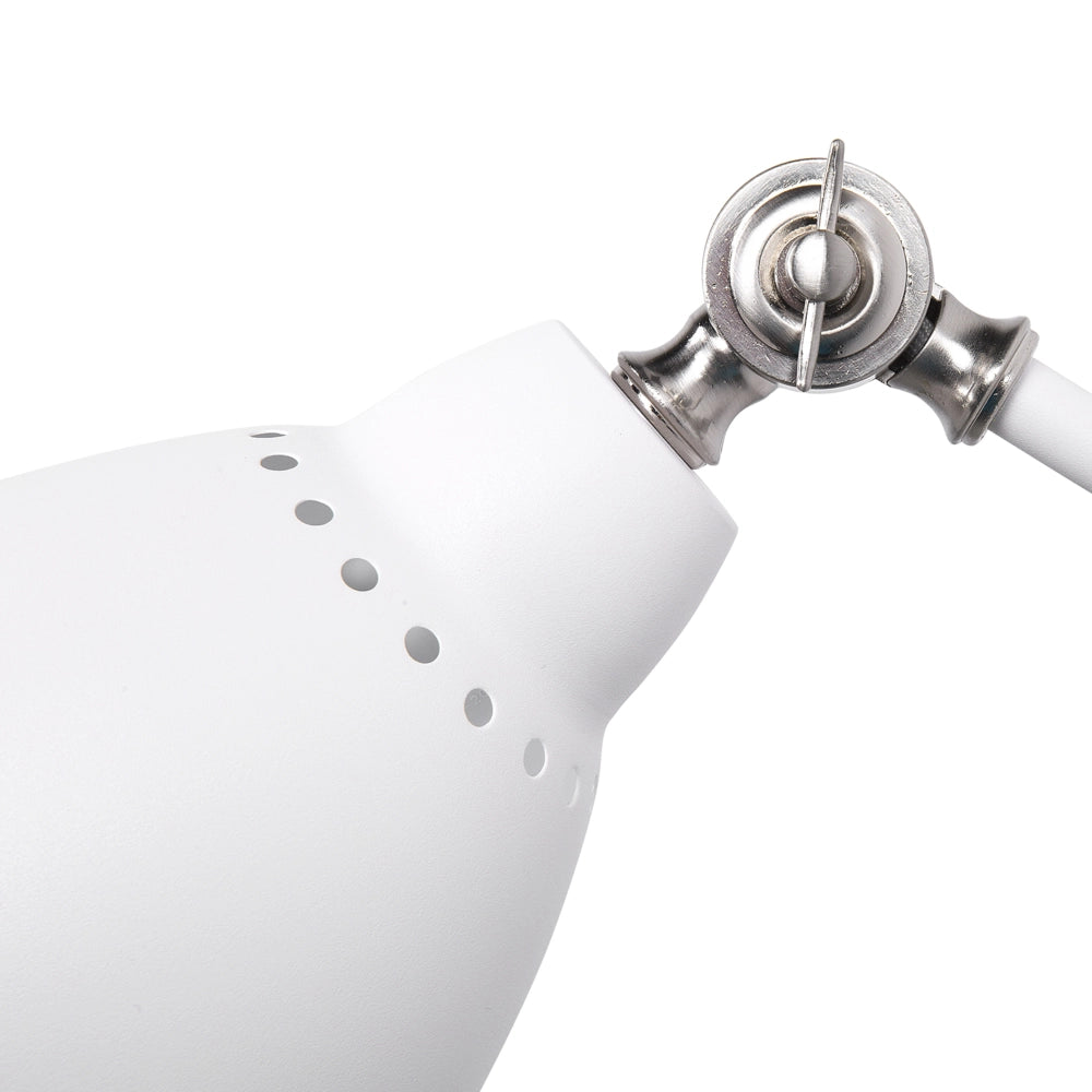 Set 2 Lampade da Parete applique In Metallo Bianco Orientabile Luce Di Posizione Forcellone Moderno