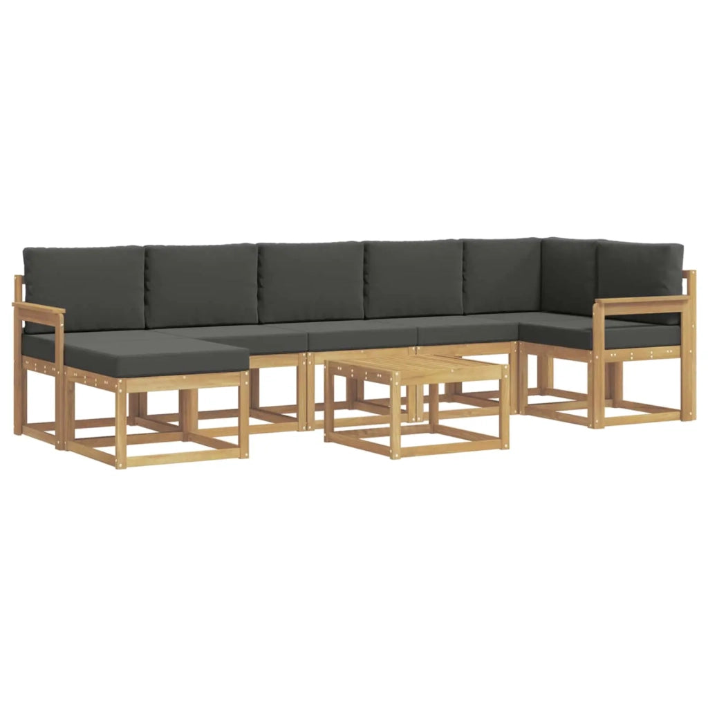 Set di divani da esterno 8 pz Bianco e Antracite Poliestere 3387971