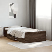 Giroletto Cassetti Rovere Marrone 75x190 cm Legno Multistrato 3280355