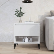 Tavolino-Tavolino da soggiorno-Tavolo Bianco Lucido 50x46x50 cm in Legno Multistrato 529098