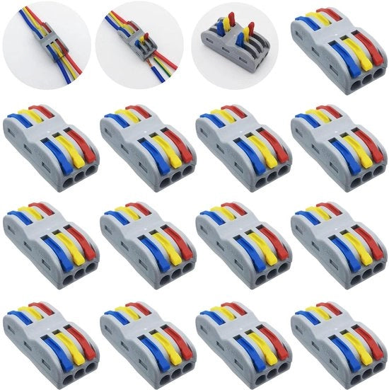 Connessioni di collegamento veloci Plus - Connettori compatti a 3 vie 6 porte a connettore a vite - 13 pezzi
