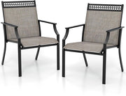 Set di 2 sedie da giardino, terrazze con braccioli, sedie da balcone in metallo con portata fino a 150 kg, sedie da pranzo per patio, terrazza (caffè)