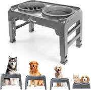Hondibacche elevate, 2-in-1 acquaio impermeabile con alimentazione lenta, hondibacche, 4 altezze regolabili, antiscivolo per cani piccoli, medi e grandi e animali domestici