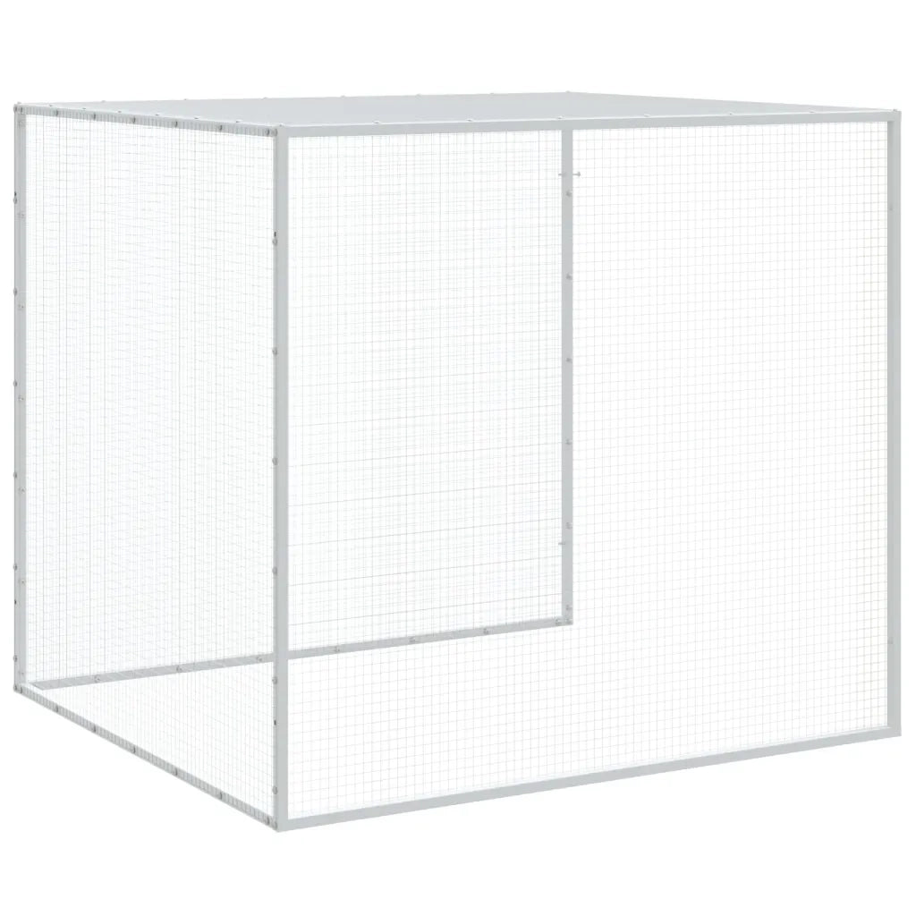 Gabbia Polli Tetto Grigio Chiaro 603x98x90 cm Acciaio Zincato 3189046