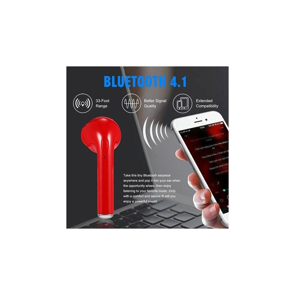 Trade Shop - Auricolare Singolo Hbq-i7r Bluetooth V4.1+edr Per Android Ios Cuffie Sport -