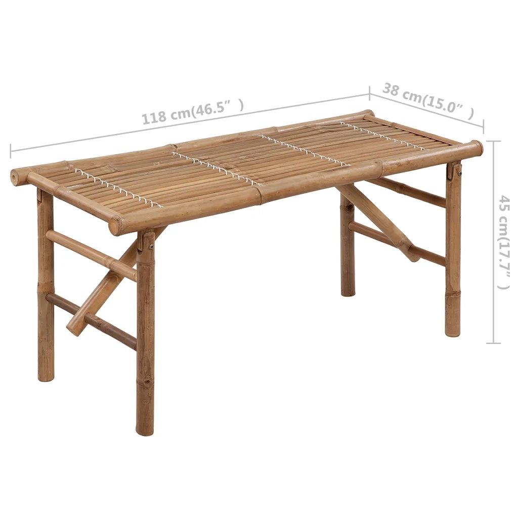 Panca da Giardino Pieghevole con Cuscino 118 cm in Bambù 3063870