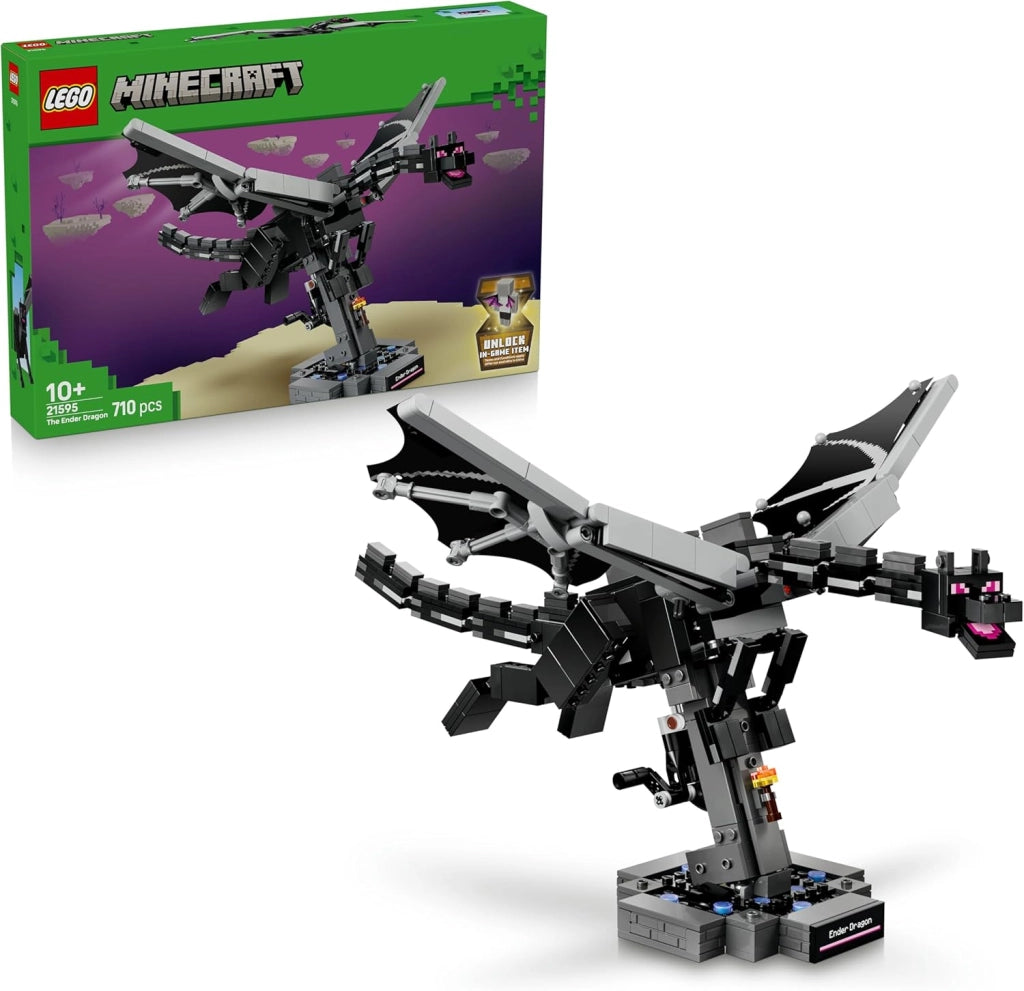LEGO Minecraft Drago dell`End - Giocattolo Interattivo con Ali Mobili e Supporto a Forma di Portale d`Uscita,Eta 10+