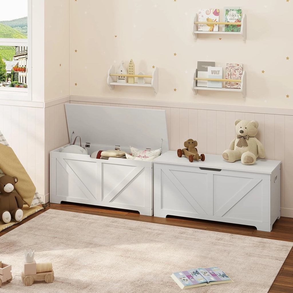 Panca Portaoggetti, Panca Contenitore Ingresso 100x40x47 cm, Cassapanca Contenitore Interno 76 L, Poggiapiedi da Divano, Corridoio, Camera da Letto, Soggiorno, Bianco