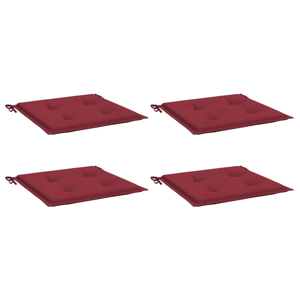 Cuscini per Sedia 4 pz Rosso Vino 50x50x3 cm in Tessuto Oxford