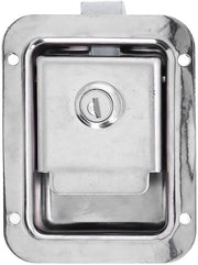 Chiusura Porta in Acciaio Inossidabile - Blocco Porta - Chiave di Fissaggio - Chiusura Incassata - Compresa 2 Chiavi - Adatto per Camper/Auto dei Vigili del Fuoco