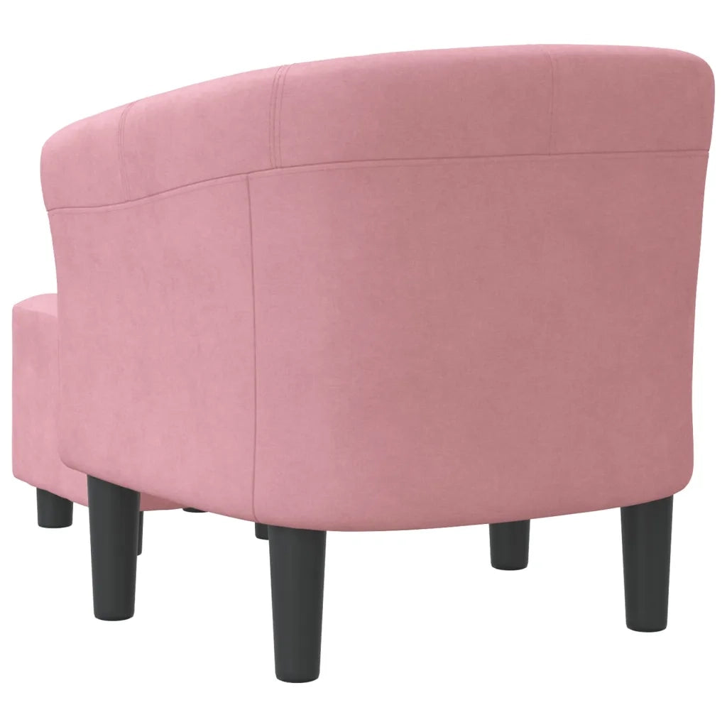 Poltrona | Sedia Relax Cabriolet con Poggiapiedi Rosa in Velluto
