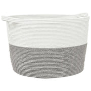 Cesto per Biancheria Grigio e Bianco ?60x36 cm in Cotone CFW2451303