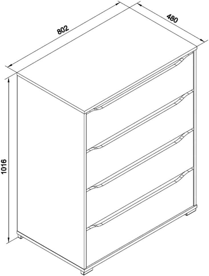 Cassettiera per camera da letto Ruben, Bianco, 48 x 101.6 cm, per riporre abiti e oggetti di uso quotidiano