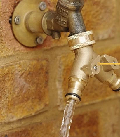 PRESA RUBINETTO DOPPIA USCITA IN OTTONE CON INNESTI RAPIDI IDEAL STAR - IDEAL STAR