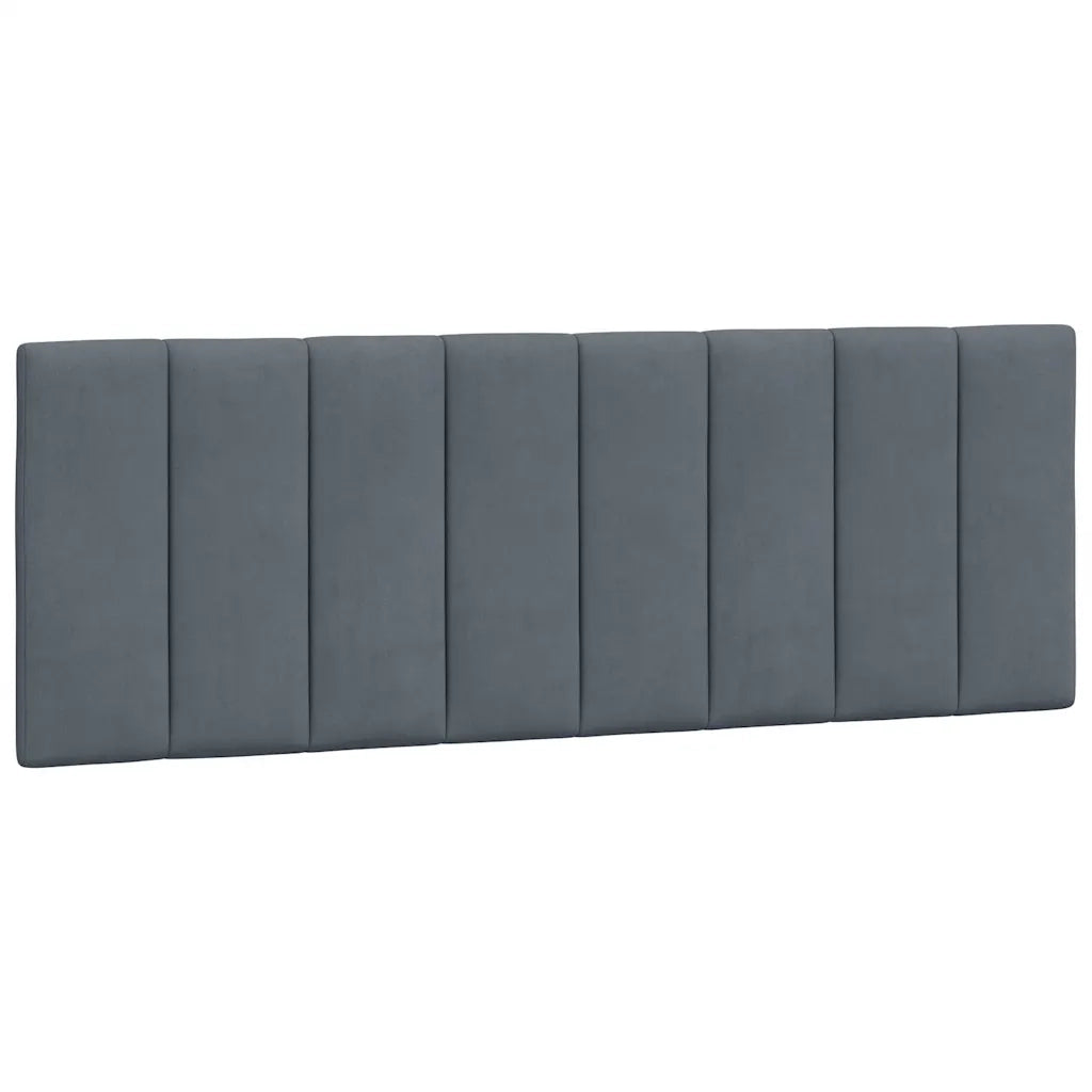 Cuscino Testiera Hanko Grigio Scuro 120 cm in Velluto CFW7488917