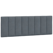 Cuscino Testiera Hanko Grigio Scuro 120 cm in Velluto CFW7488917