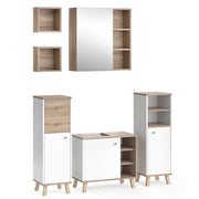 Vicco Set mobili bagno Bianco 5 parti, con ripiani