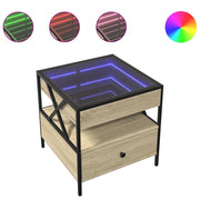 Tavolino da salotto | Tavolino da caff¨¨ | Tavolino da Soggiorno con LED Infinity Rovere Sonoma 50x50x51 cm