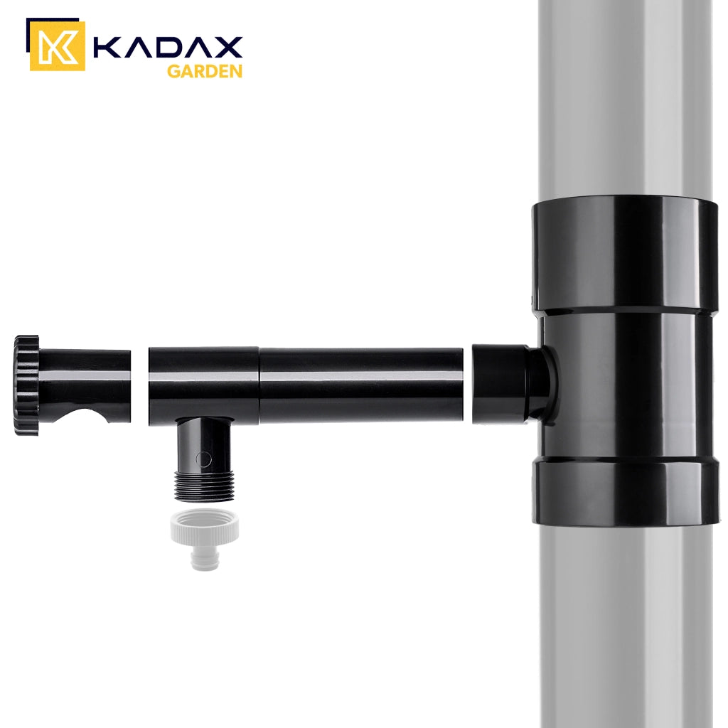 Collettore di acqua piovana KADAX con valvola di raccolta per grondaia da 100 mm