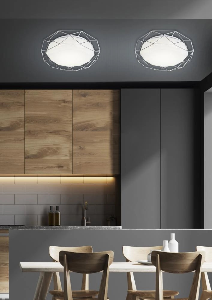 Plafoniera LED 24W Sven cromata a gabbia 43 cm Candellux