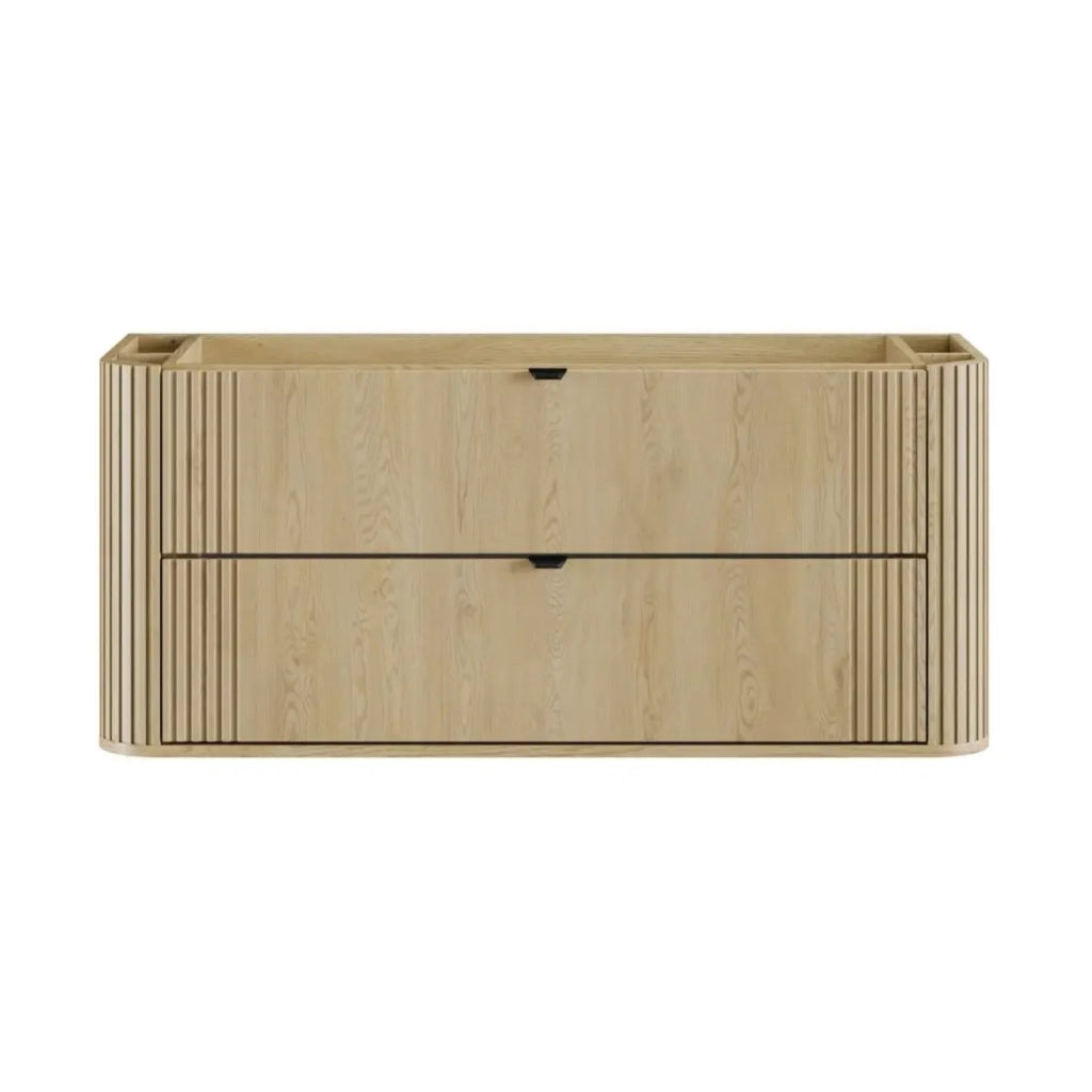 Mobile sottolavabo KORI 120 cm in rovere chiaro – 2 cassetti – sospeso