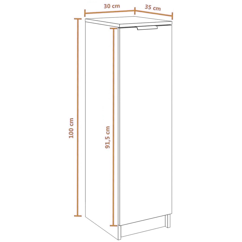 Mobile Scarpiera 6 Ripiani in Legno MDF 30x35 H 100 cm Multiuso Quercia Moderno