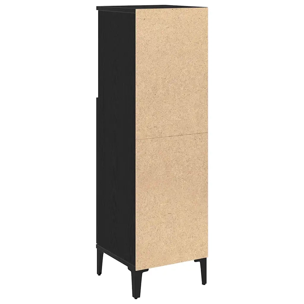 Mobile da Bagno Rovere Nero 30 x 30 x 100 cm Legno multistrato 862808