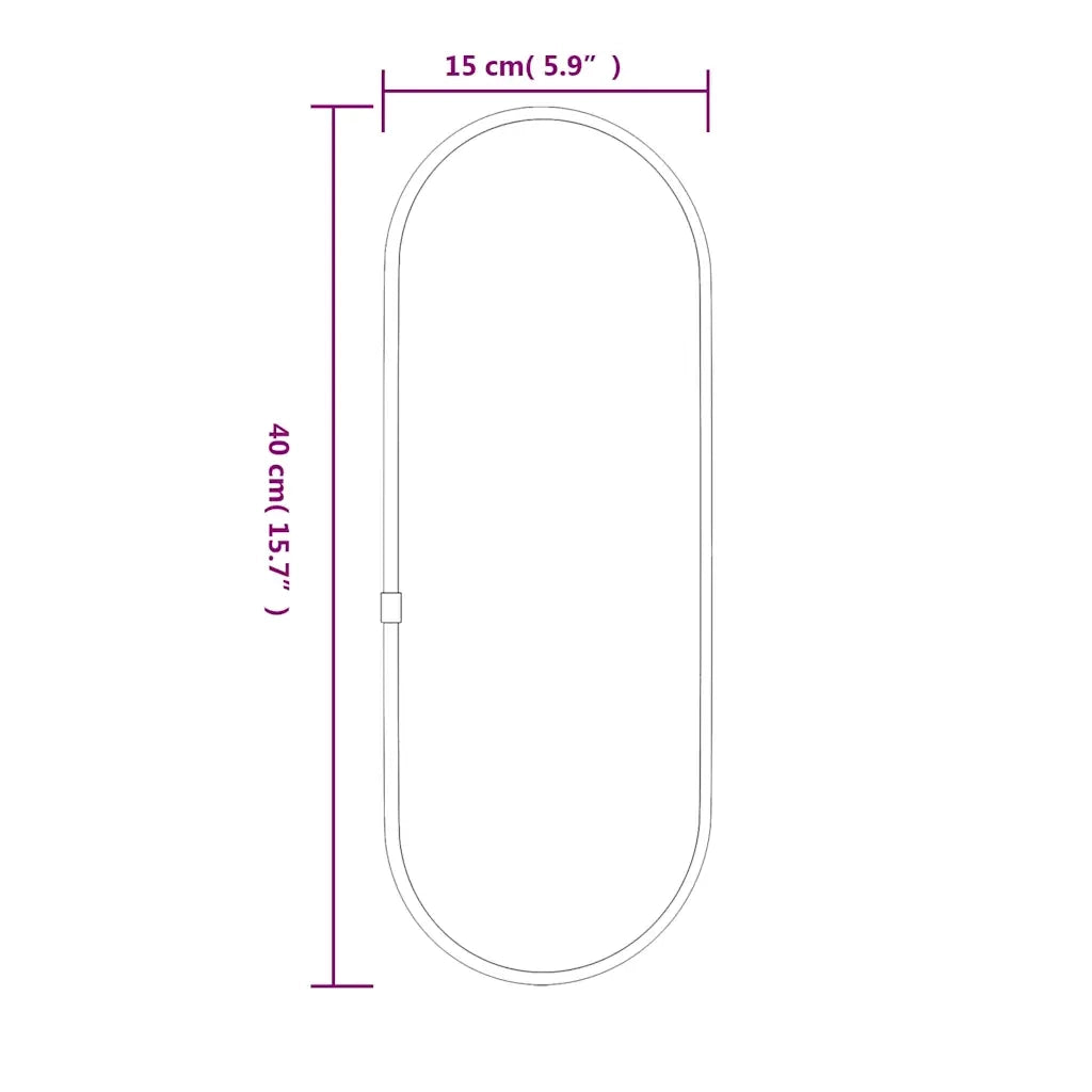 vidaXL Specchio da Parete Dorato 40x15 cm Ovale