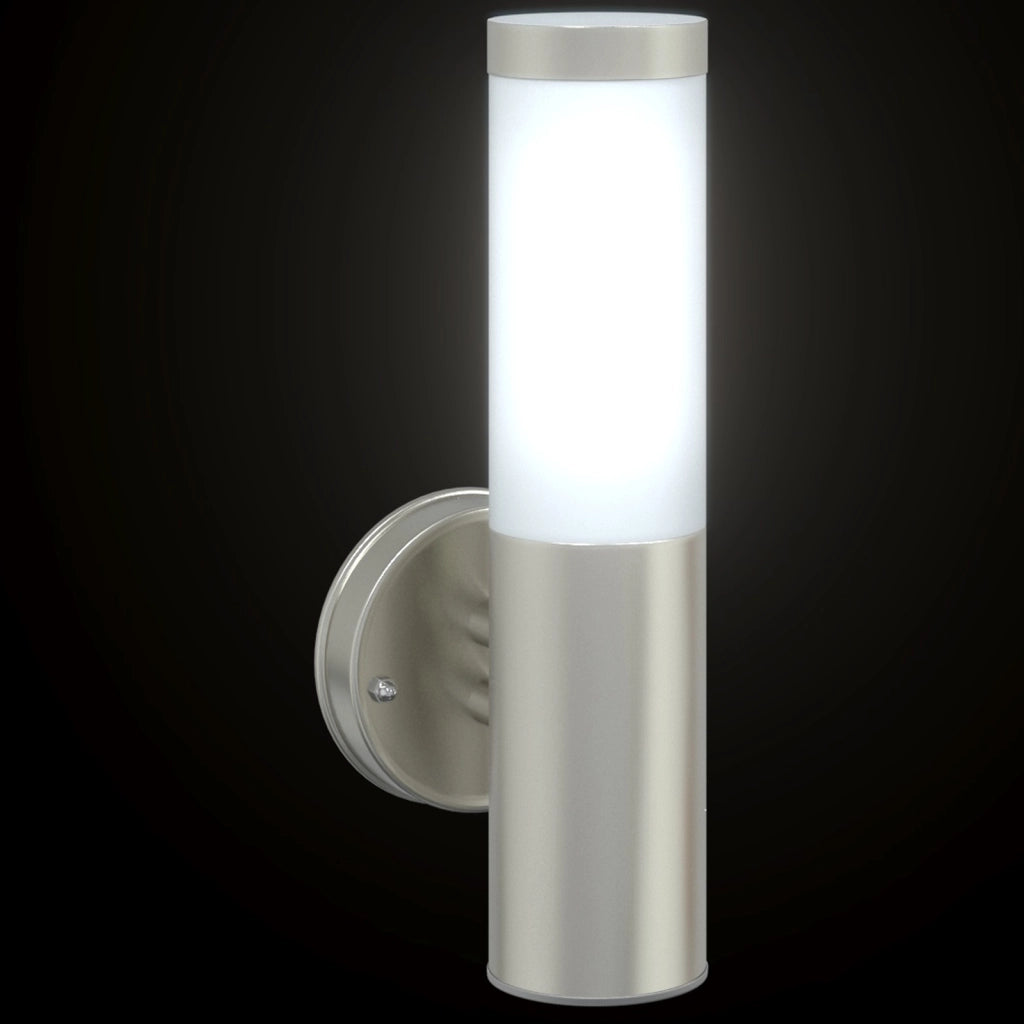 Lampada da Parete Esterna Argento Acciaio Inossidabile IP44