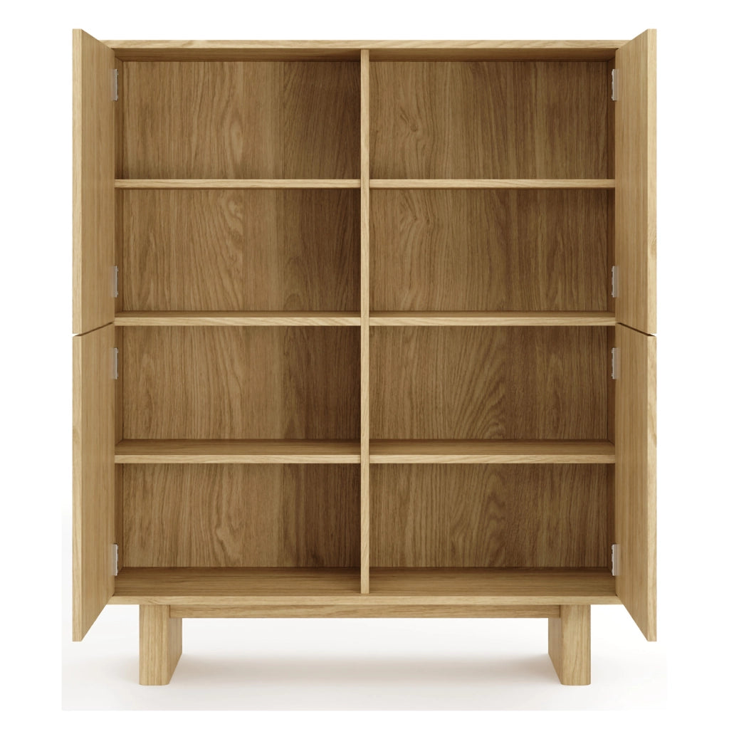 Madia Hasareti, Credenza 4 Ripiani, 104x38x124h cm Marrone Rovere