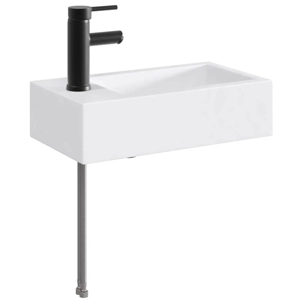Lavabo da bagno Nero Opaco 45,5 x 25,5 x 13 cm Metallo CFW3817943