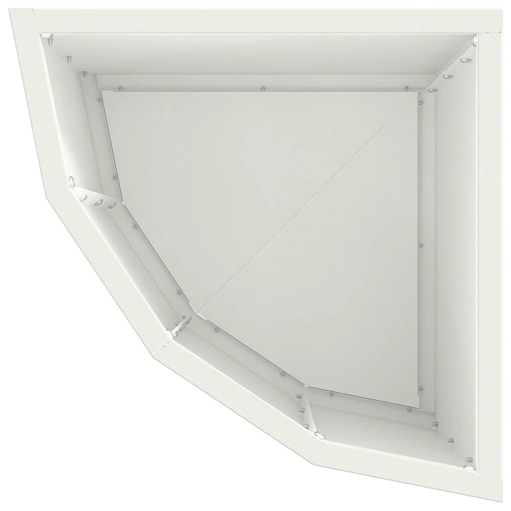 Fioriere | Cassetta per fiori | Vaso d'angolo Bianco 30 x 30 x 35 cm Acciaio