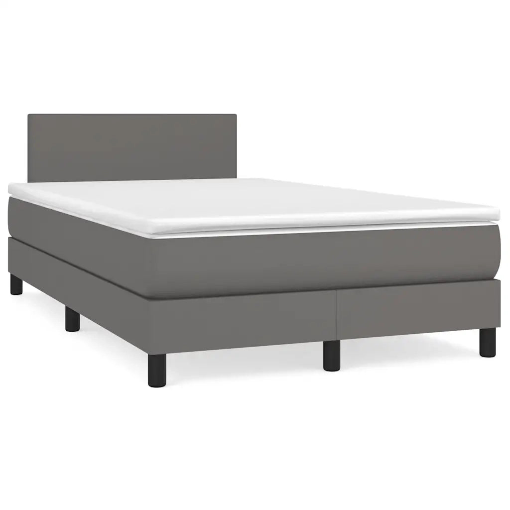 Giroletto Molle con Materasso e LED Grigio 120x190cm Similpelle 3270127