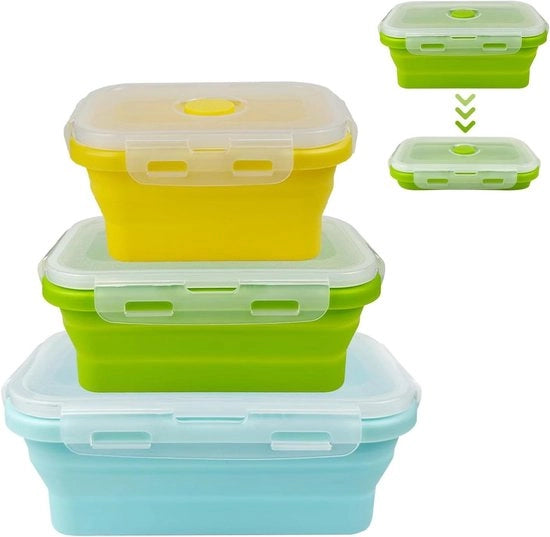 Set di contenitori per il cibo opacos da 3 pezzi - contenitori con coperchio - contenitori per la conservazione del cibo per campeggiare, escursioni e picnic