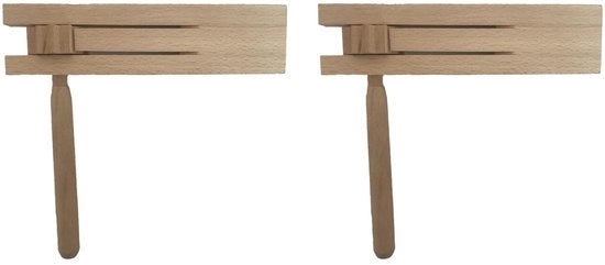 Rammella in Legno - 2 Pezzi - Attrezzo per Festa - Strumento Percussivo - 15 x 15 cm - Materiale in Legno