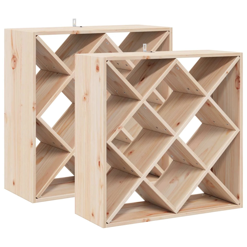 Portabottiglie 2 pcs Naturale 62 x 25 x 62 cm Pino massello 893318